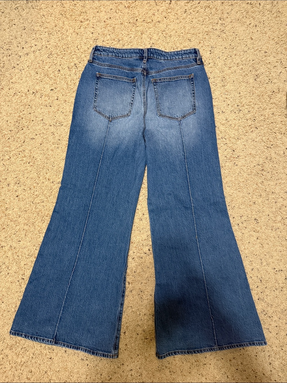 LOFT Medium Blue Wide-Leg Jeans- The Super Flare - Picture 3 of 4